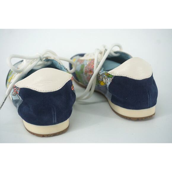 Tory Burch Low Top Floral Suede Sneakers SZ 5 Tennis logo $225 New Trainer - Picture 7 of 9